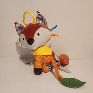 Skip Hop Bandana Fox Plush 8" Sensory/Teething Rattle Toy